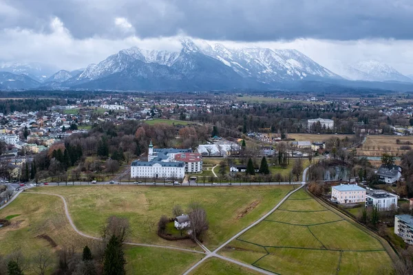 Vista Ciudad Salzburgo Austria Europa Febrero Imagen de stock