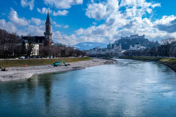 Vista Ciudad Salzburgo Austria Europa Febrero Fotos De Stock