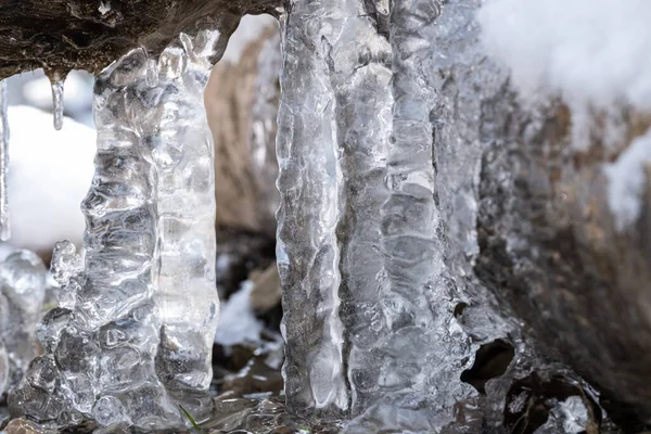 Icicles Mountain Wank Garmisch Partenkirchen Bavaria Germany Springtime — Stock Photo, Image