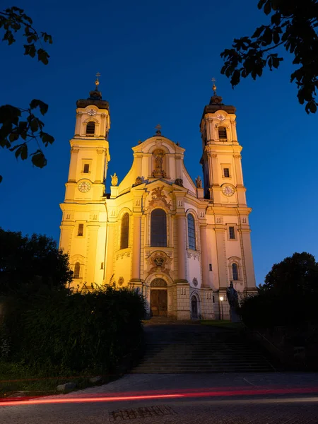 Image Illuminated Benedictine Abbey Ottobeuren Germany Summer 图库照片