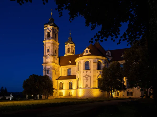 Image Illuminated Benedictine Abbey Ottobeuren Germany Summer Rechtenvrije Stockafbeeldingen