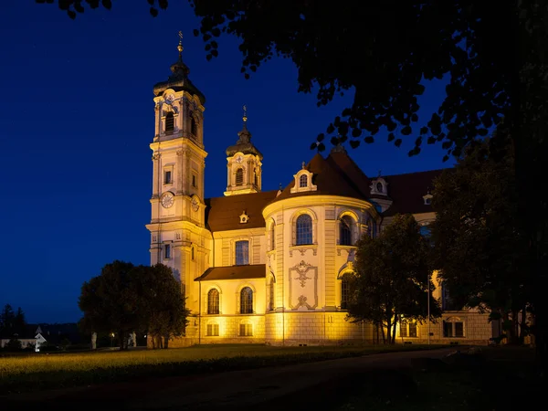 Image Illuminated Benedictine Abbey Ottobeuren Germany Summer Royaltyfria Stockbilder