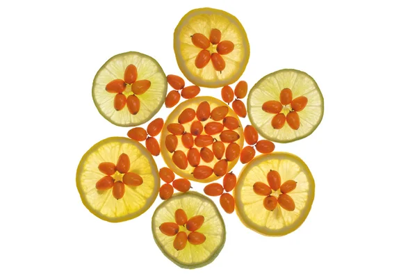 Léčivé oranžové ovoce a citronem — Stock fotografie