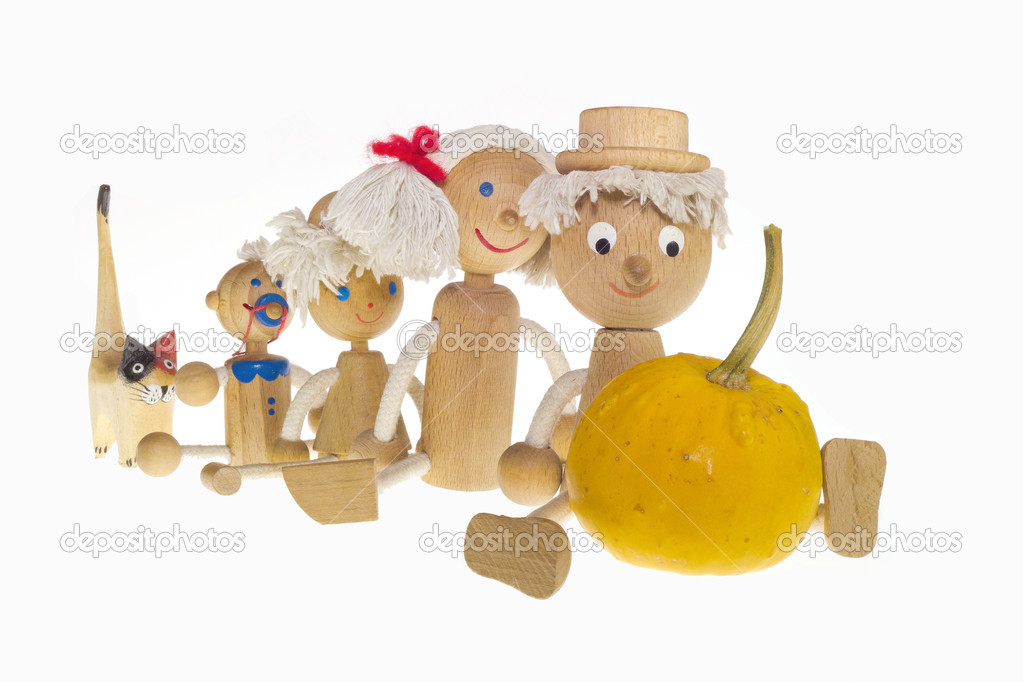 Wooden figurines to play