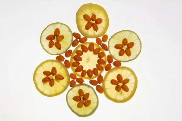 Fruta de laranja medicinal e limão — Fotografia de Stock