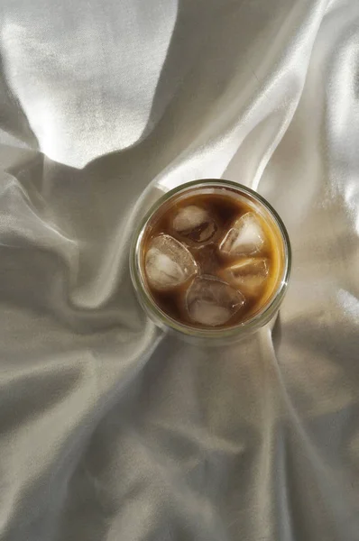 Glass Iced Coffee White Background — Stock Photo, Image