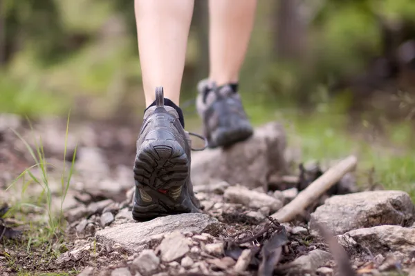 Hiking shoes in outdoor action — Stock Photo, Image