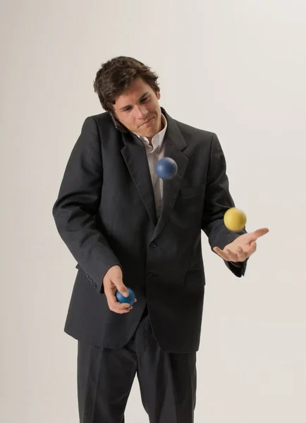 Żonglerka podczas rozmowy na telefon komórkowy Zdjęcie Stockowe