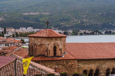 Peribleptos 'un Annesi Kilisesi' ne Panoramik Bakış, eski kent Ohri, Kuzey Makedonya