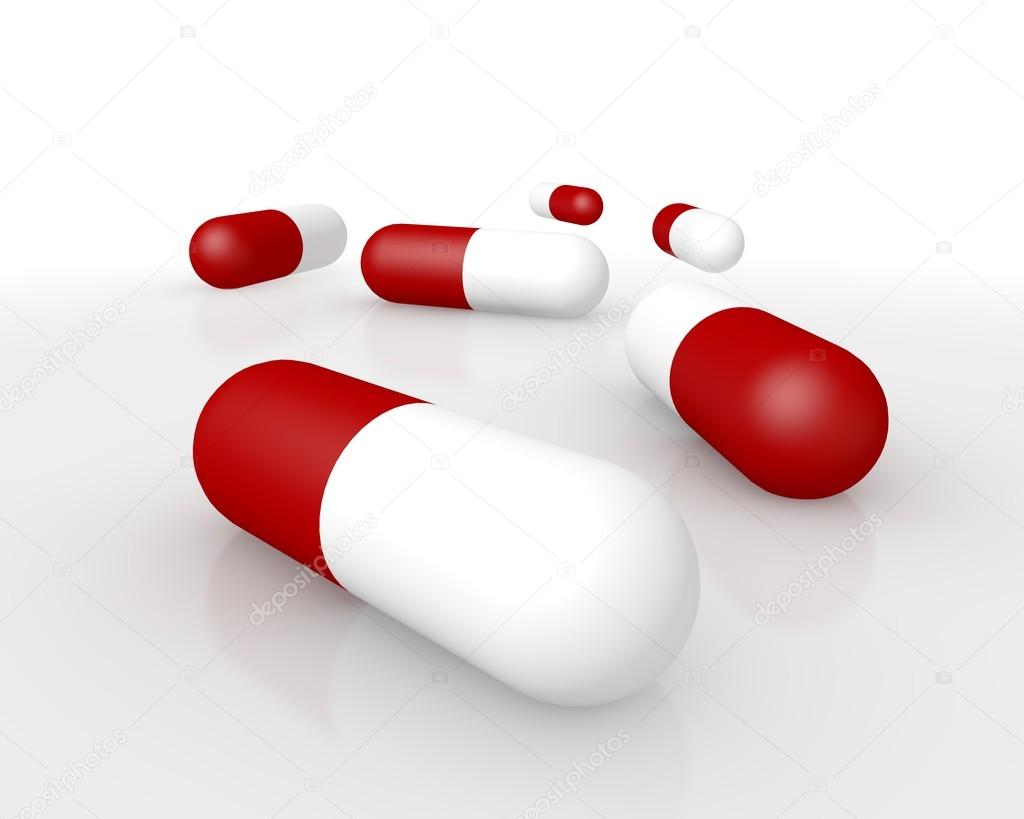 Pharmaceutical capsules closeup