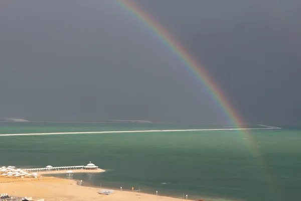 Arco iris sobre el Mar Muerto — Foto de Stock