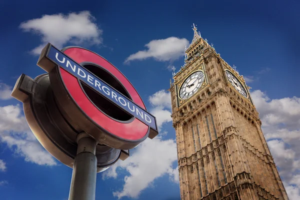 The Underground And Big Ben, Londra — Foto Stock