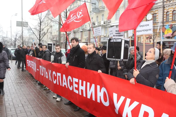 Kiev - nov 08: ukrainare protestera över EU: s affär — Stockfoto