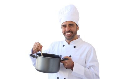 Şef çorba karıştırma