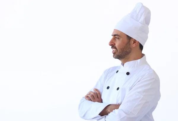 Cook in white toque uniform — Stock Photo, Image