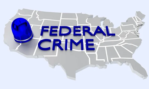 Illustration Einer Polizeilampe Zusammen Mit Dem Federal Crime Skript Über — Stockfoto