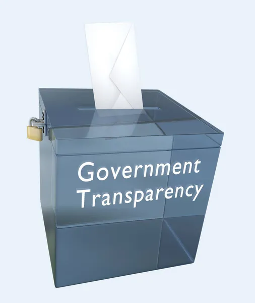 Ilustración Gobierno Transparencia Título Las Urnas Aislado Sobre Azul Pálido — Foto de Stock