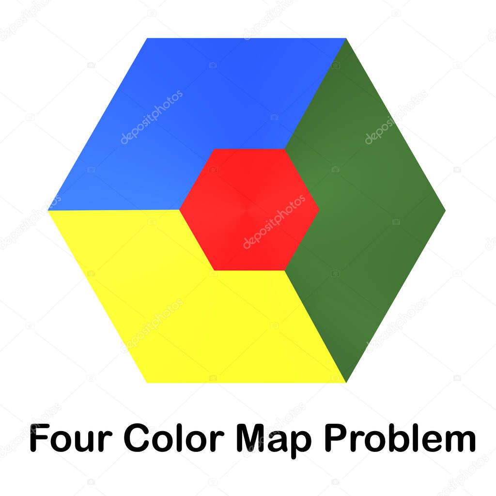 Illustration of the script Four Color Map Problem under a picture that cannot be colored in less than four colors