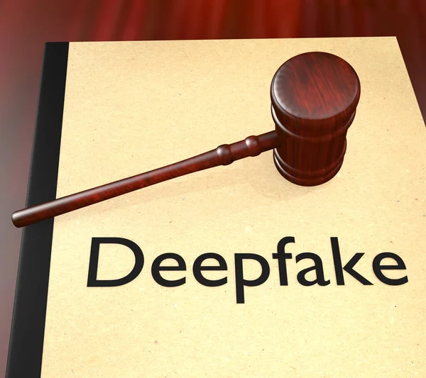Ilustración Mazo Juez Título Deepfake Libro Legal —  Fotos de Stock
