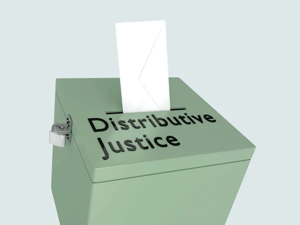 Illustration Distributive Justice Title Ballot Box Isolated Pale Blue Background — 图库照片