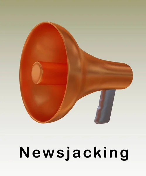 Ilustração Megafone Com Roteiro Newsjacking Isolado Sobre Gradiente Marrom — Fotografia de Stock