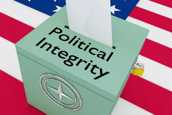 Illustration Ballot Box Compass Symbol Its Side Political Integrity Script — Stock Photo, Image