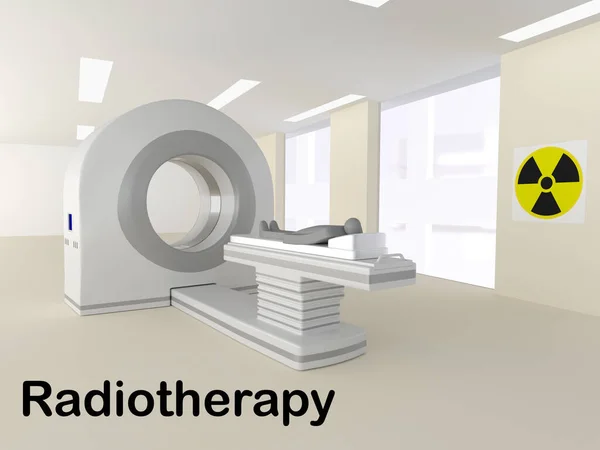 Illustration Mannequin Symbolizes Person Ready Inserted Scanner Radiotherapy Treatment — Stock Photo, Image