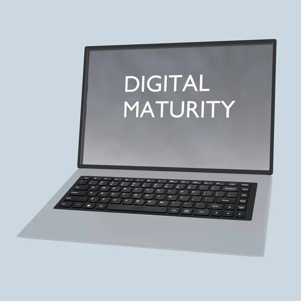 Απεικόνιση Της Ψηφιακής Ωριμότητας Μια Οθόνη Laptop Που Απομονώνονται Ανοιχτό — Φωτογραφία Αρχείου