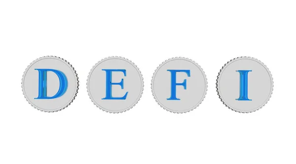 Darstellung Von Vier Münzen Mit Den Buchstaben Isoliert Auf Weiß — Stockfoto