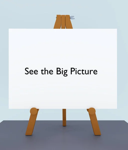 Illustration See Big Picture Statement Tripod Board Calling Strategy Wide — Stock fotografie