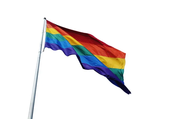 Lgbt Community Rainbow Flag Isolate White Background — Photo