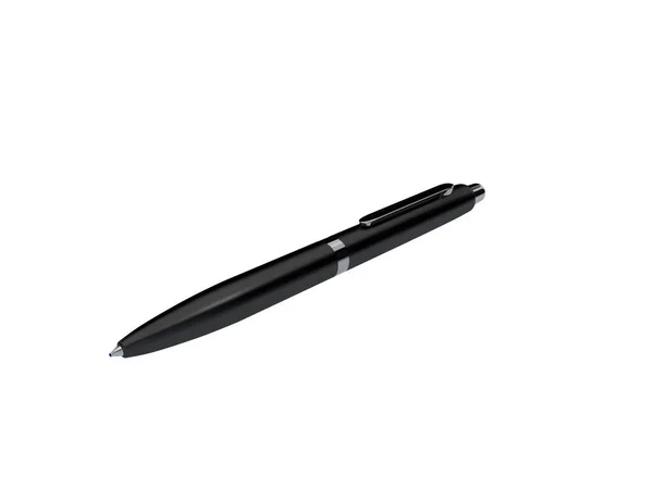 Render Illustration Black Ballpoint Pen Isolated White — Stock Photo, Image