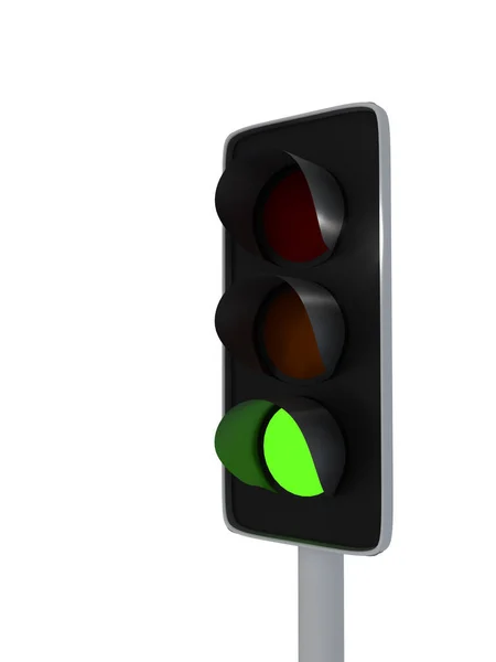 Render Illustration Green Traffic Lights — Stock Photo, Image