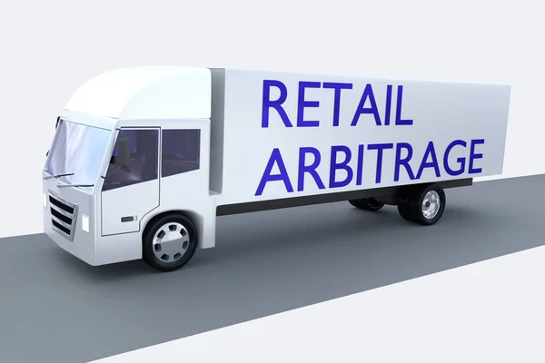 Illustration Truck Script Retail Arbitrage Isolated Pale Blue — Stock Photo, Image