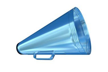 3d render illustration of blue metal vintage manual announcer