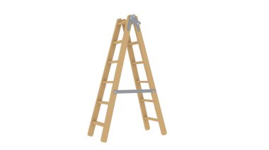 3d render illustration of wooden ladder