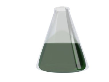 3d render illustration of Erlenmeyer flask isolated on white