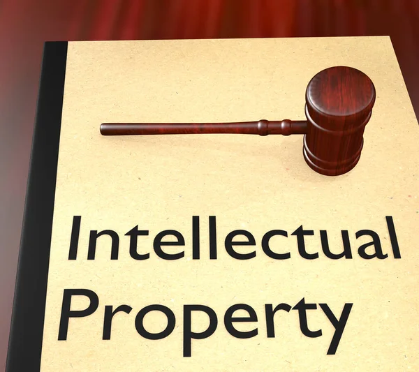Illustration Judge Gavel Booklet Intellectual Property Title — Stock Photo, Image