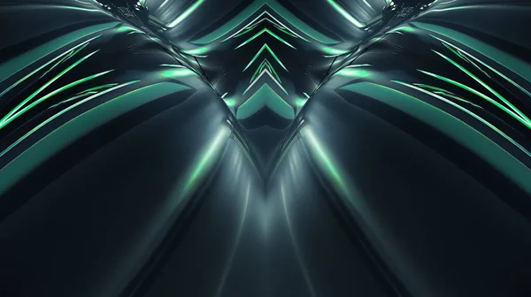 Abstraktní Futuristické Temné Pozadí Paprsky Neonovými Liniemi Abstrakce Neonů Symetrický — Stock fotografie