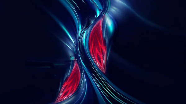 明るい抽象的な背景 抽象的な要素を持つバナー ネオン素晴らしい背景 宇宙背景 未来的なネオンバナー 明るい多色の線 3Dイラスト — ストック写真