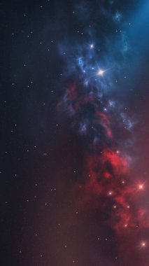 Evrenin soyut fantastik alanı. Nebula ve yıldızlarla dolu bir arka plan. Bilinmeyen bir gezegene sahip karanlık uzay arkaplanı, uzayda parlayan ışık. 3d illüstrasyon