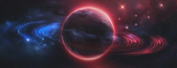 Abstrakter Fantastischer Raum Des Universums Raumhintergrund Mit Nebel Und Sternen — Stockfoto