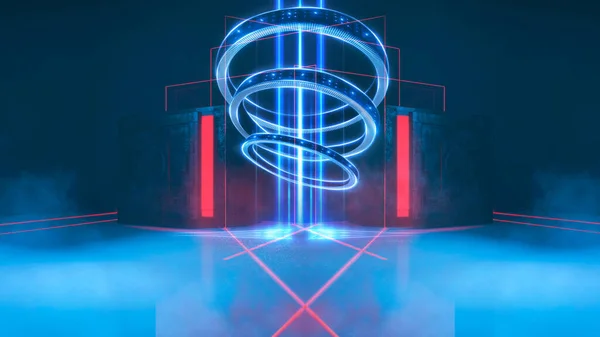 Sötét Elvont Futurisztikus Modern Neon Háttér Futurisztikus Tér Sötét Háttér — Stock Fotó