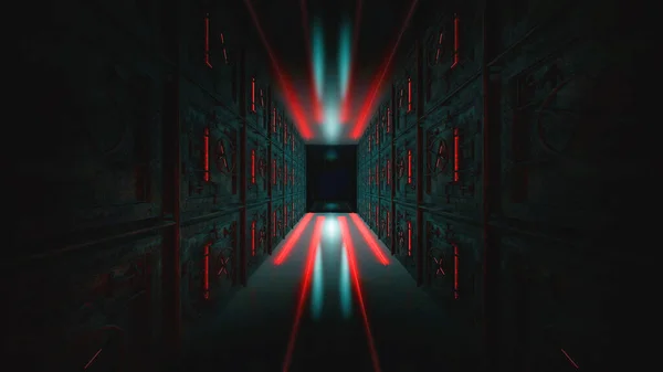 Dunkler Abstrakter Futuristischer Moderner Neon Hintergrund Futuristischer Weltraum Dunkler Hintergrund — Stockfoto