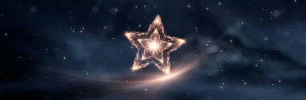 Altın Yıldızlı Kar Taneli Kar Taneli Soyut Noel Süslemeli Şenlikli — Stok fotoğraf