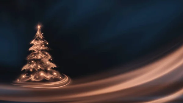 Dunkler Festlicher Hintergrund Mit Goldenem Bokeh Abstrakter Goldener Weihnachtsbaum Mit — Stockfoto