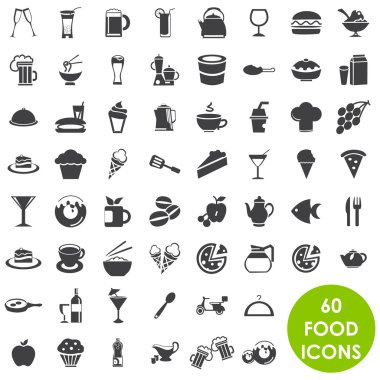 Food and drink icons vector clipart