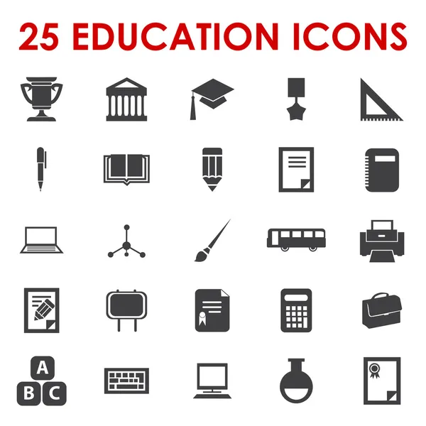 Iconos de educación vector — Archivo Imágenes Vectoriales