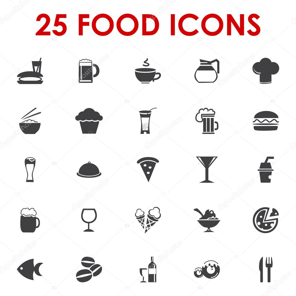 Food icons basics series vector