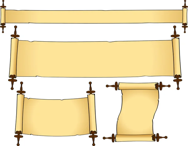 빈티지 스크롤의 세트 — 스톡 벡터